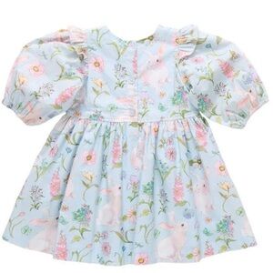 Pink Chicken Floral Bunny Dress - Blue and Pink